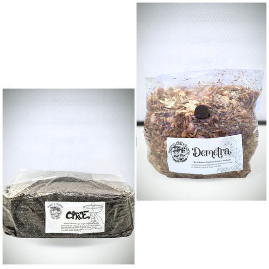 Magic Bundle Circe -  Demetra: 1.5kg Mix Cereali sterilizzata + Circe: 2.5kg Substrato di Letame