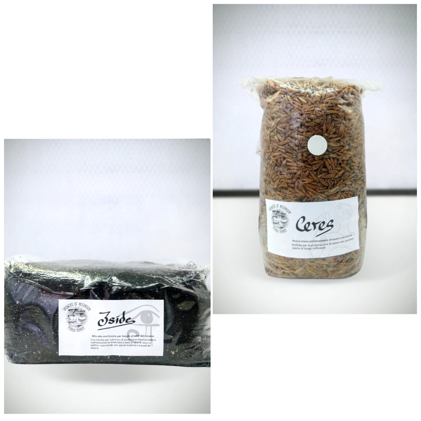 Paquete Mágico Iside - Ceres: 1,5kg Avena Esterilizada + Isis: 3kg Sustrato de Coco